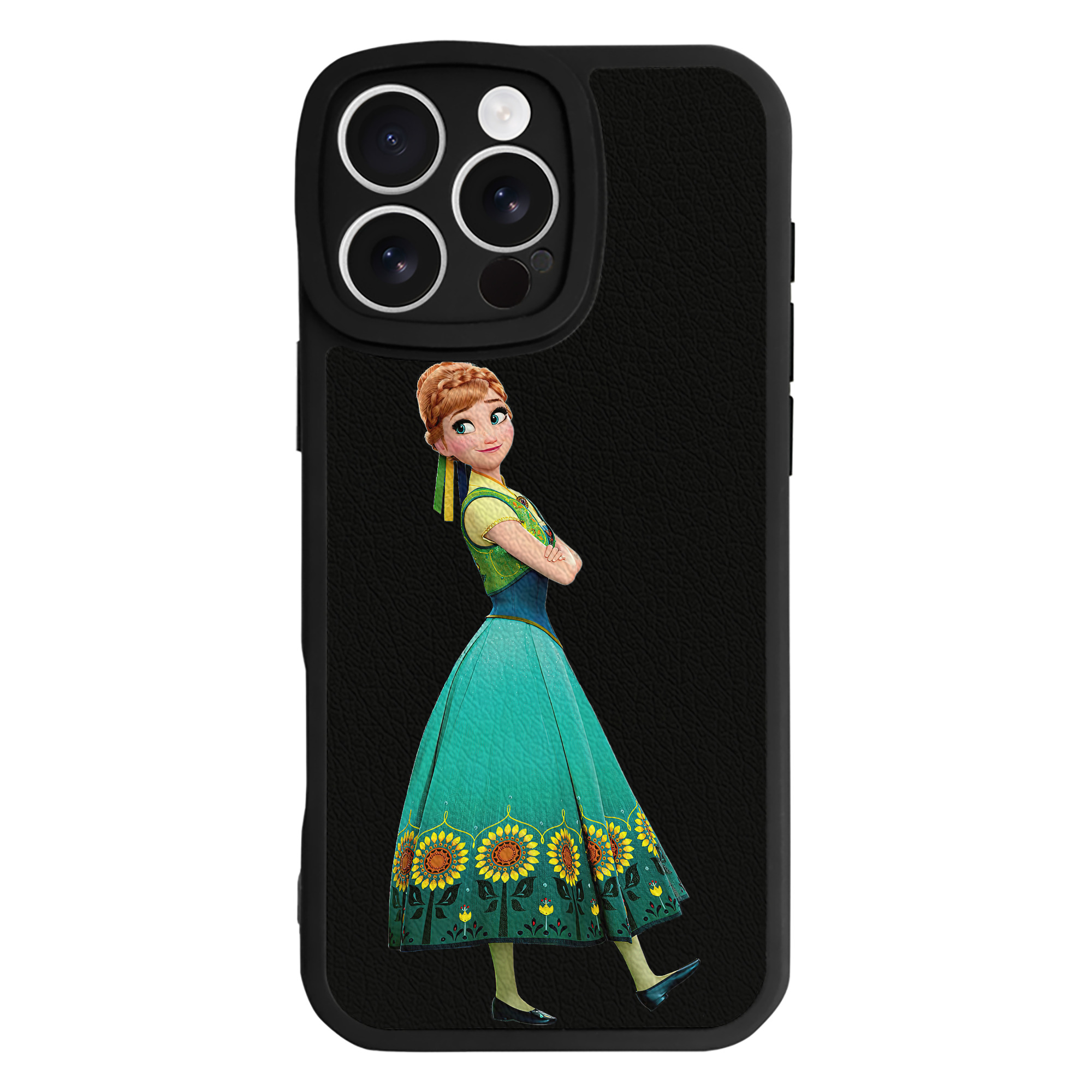 （画像用） アナと雪の女王 アンナ エルサ Frozen Anna Elsa 【iPhone 16シリーズ対応】シリコンスマホケース（レザー調） 材質：シリコン